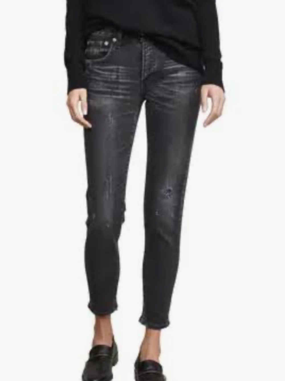 R13 "Boy Skinny" Mid Rise Jeans Black